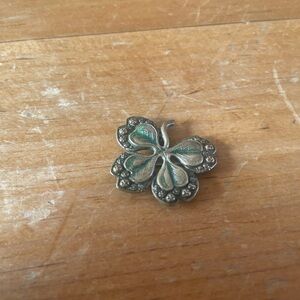Antique art deco shamrock clover brooch